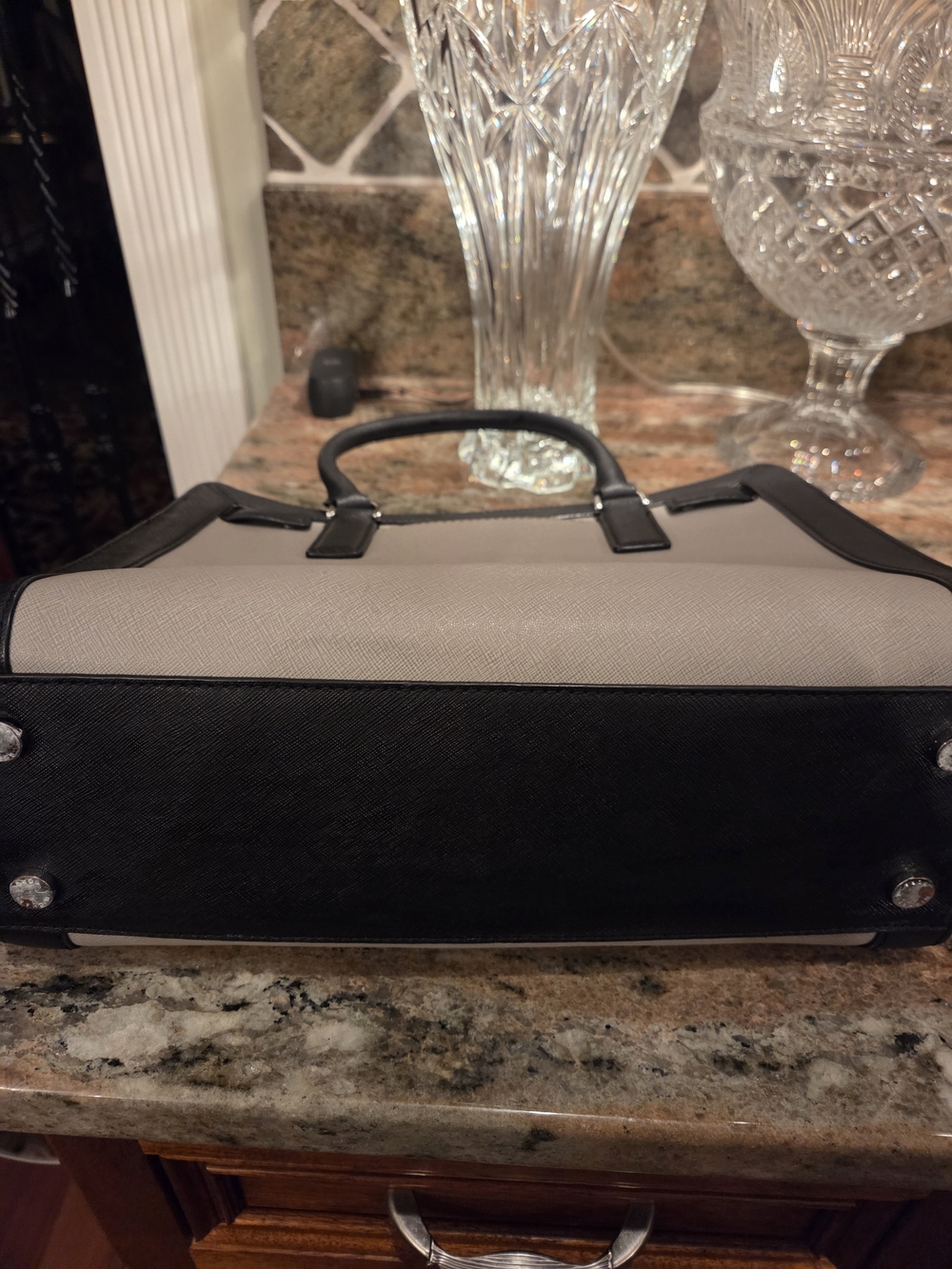 MICHAEL KORS Gray and Black Saffiano Satchel Set - Picture 8 of 13